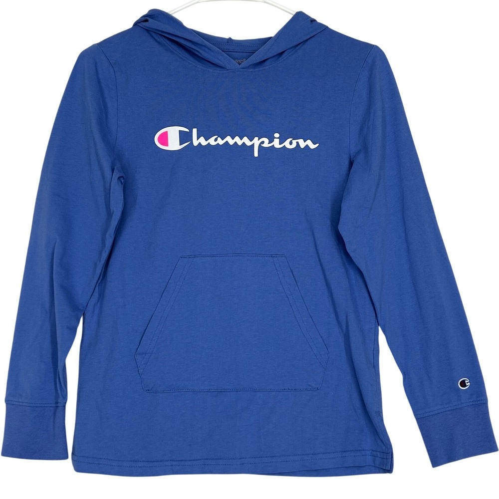 Champion Authentic‎ Athleticwear Bluish Purple Long Sleeve Hooded Tee Youth XL